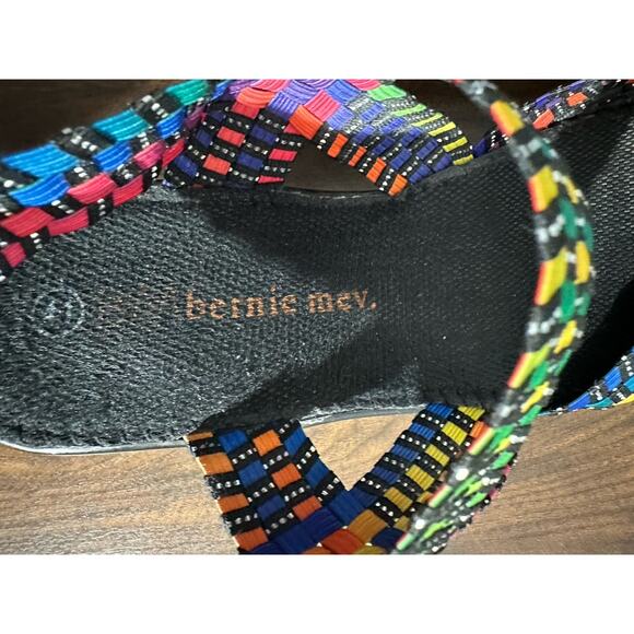 Bernie Mev Wedge Sandals Womens 41 US 10 Rainbow Colorful Fame Woven Comfort - Picture 2 of 9